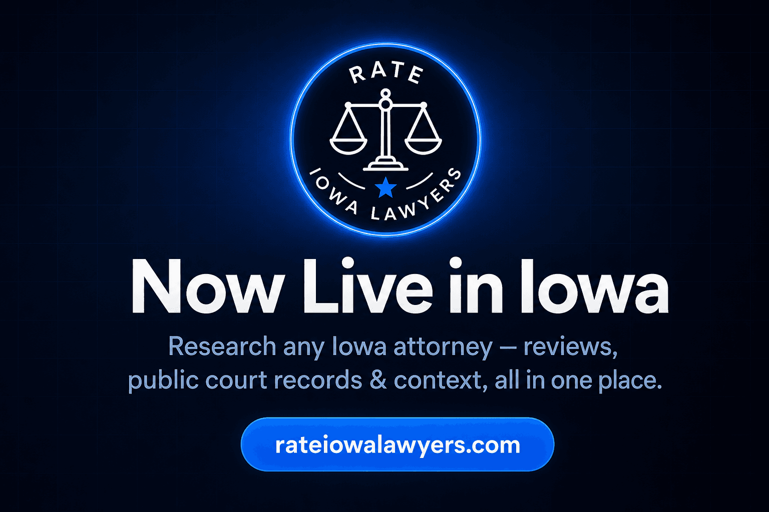 RateIowaLawyers.com Post: Launch announcement — press kit preview