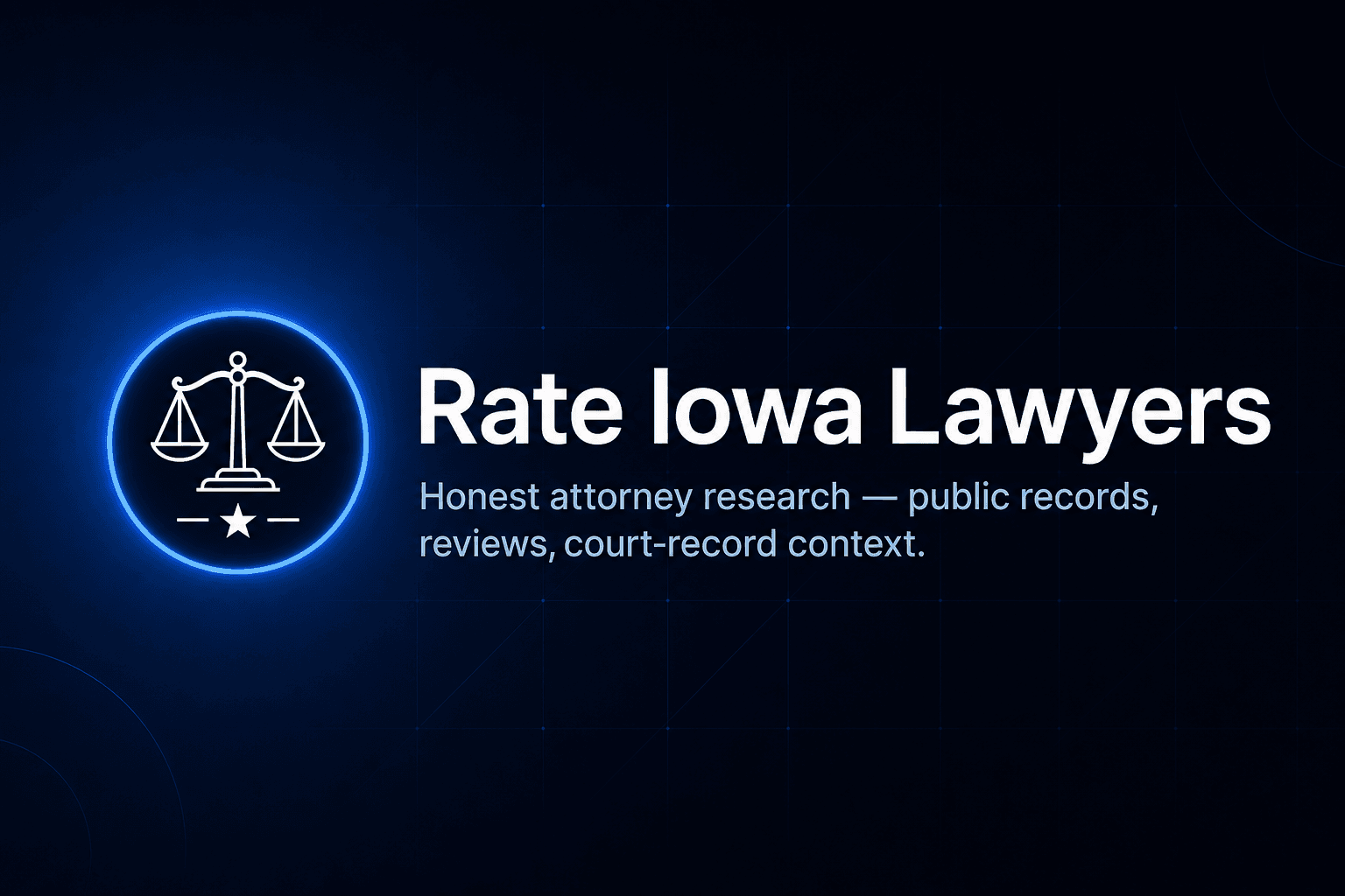 RateIowaLawyers.com Social banner (wide) — press kit preview